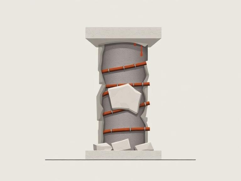 Columna de concreto con concreto desprendido y cabilla expuesta